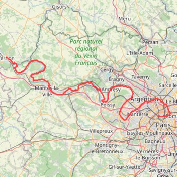 1S Cité Lemercier (Paris) - Route de Giverny (Vernon) GPS track, route, trail