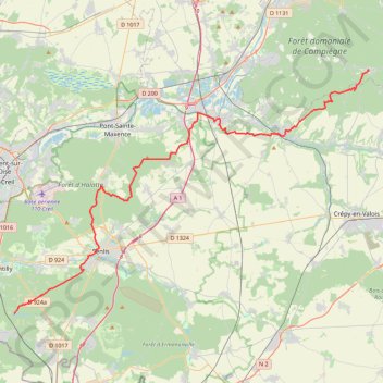 GR12 De Saint-Jean-aux-Bois (Oise) à Paris (Ile-de-France) GPS track, route, trail