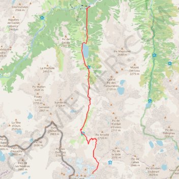 Petit Vignemale par la vallée de Gaube GPS track, route, trail