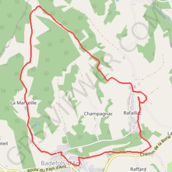 Boucle de Badefols GPS track, route, trail