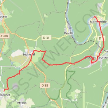 GR12C Montcornet - Monthermé GPS track, route, trail