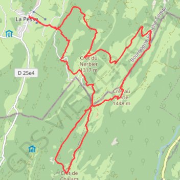 JURA - Crêt de Chalam GPS track, route, trail