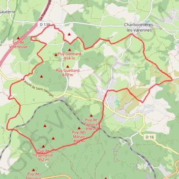 Grand Tour de Paugnat - 63 Auvergne GPS track, route, trail