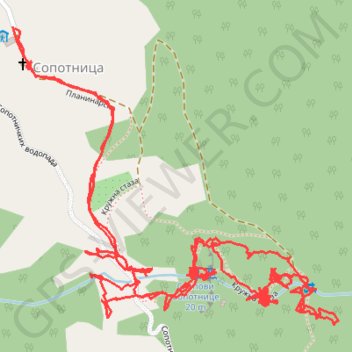 Slapovi Sopotnice kružna staza -Sopotnica waterfalls circle ... GPS track, route, trail