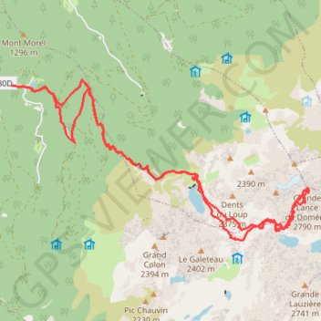Grande Lance de Domene depuis Freydiere (Belledonne) GPS track, route, trail