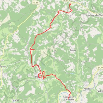 De Saint-Léon-sur-Vézère au Verdoyant GPS track, route, trail