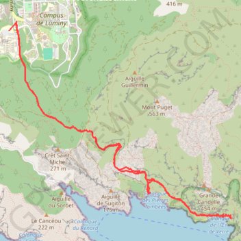 Luminy Calanque Oeil de verre GPS track, route, trail