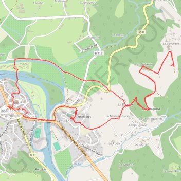 Beaulieu-sur-Dordogne, la Veyssière, Altillac, séjour de Collonges-la-Rouge GPS track, route, trail