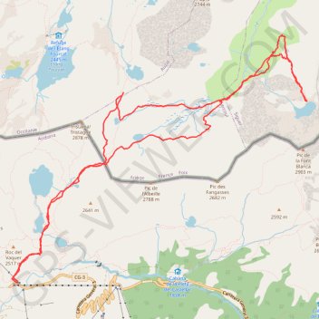 De Tristaina au Llac Rouch GPS track, route, trail