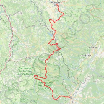 Chemin de Robert Louis Stevenson GPS track, route, trail