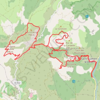 Saint Guilhem Pic Baudille GPS track, route, trail