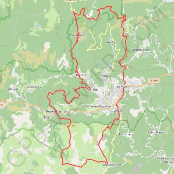 Le tour du Viganais - GRP 1 GPS track, route, trail