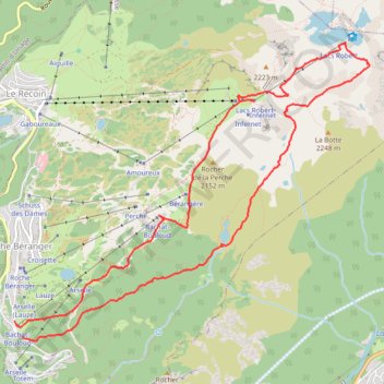 Boucle Roche Béranger - lacs Robert - Chamrousse GPS track, route, trail
