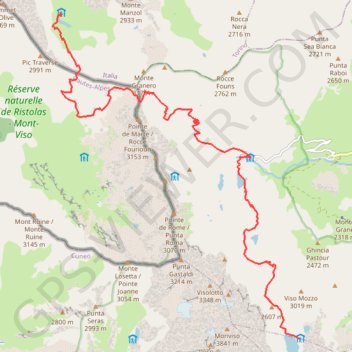 Refuge Quintino Sella - Refuge Granero GPS track, route, trail