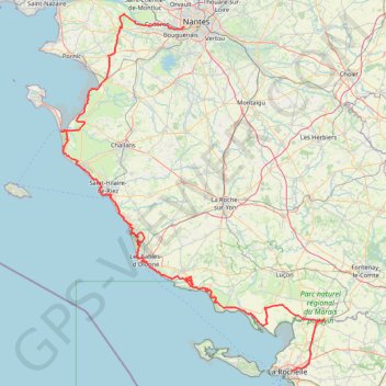 La Rochelle - Nantes à vélo GPS track, route, trail