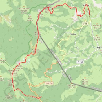 La crête W des Aldudes GPS track, route, trail