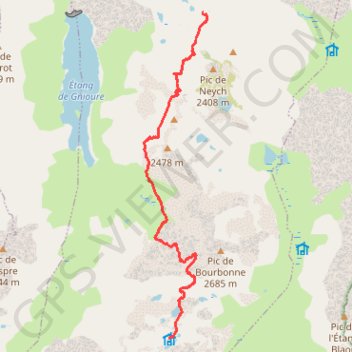 De Neych aux Llassiès par la crête de Bourbonne GPS track, route, trail