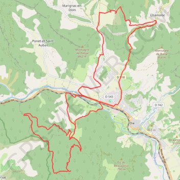 Chamaloc - Hauteurs de Die GPS track, route, trail