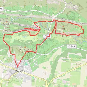 Mouries aureille GR 653a GPS track, route, trail