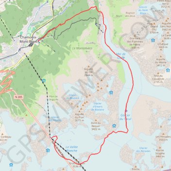 Aiguille du Midi GPS track, route, trail