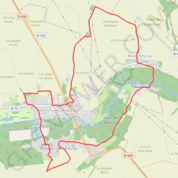 Circuit du Mont Calvaire - Monchy-Humières GPS track, route, trail