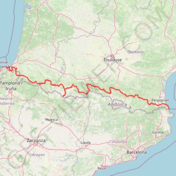 De Portbou à Hendaye à vélo GPS track, route, trail