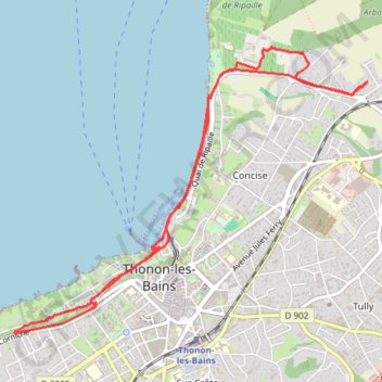 Thonon-les-Bains Course GPS track, route, trail