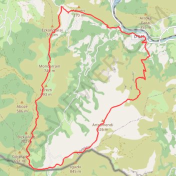 Mondarrain - Artzamendi GPS track, route, trail