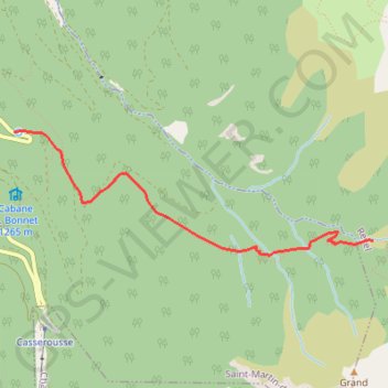 CHAMROUSSE - cascade de l'Oursière GPS track, route, trail
