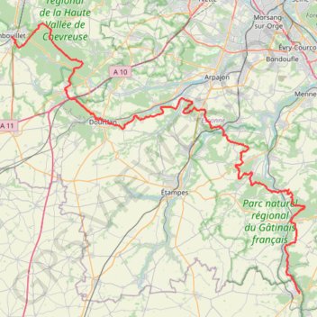 GR1 De Malesherbes (Loiret) à Rambouillet (Yvelines) GPS track, route, trail