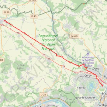 Cergy - Magny - Chaussée Jules César GPS track, route, trail