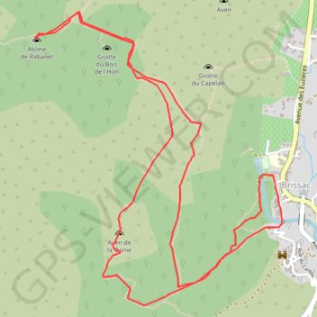 Massif de la Seranne - Brissac - aven de Notre Dame - Bois Long - abime Rabanel GPS track, route, trail
