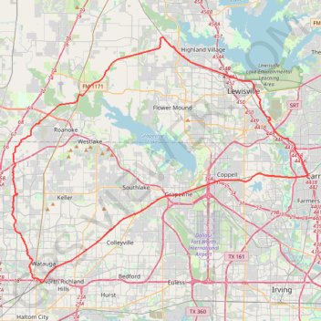 North Texas Trails Initiative Project GPS track, route, trail