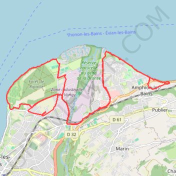 Thonon-les-Bains Course GPS track, route, trail