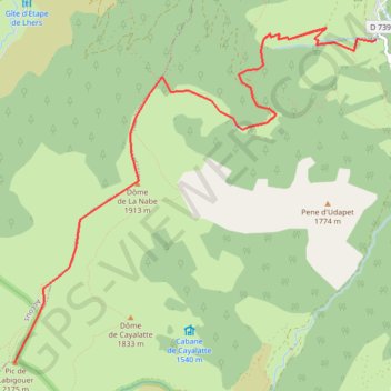 Pic de Labigouer depuis Borce GPS track, route, trail