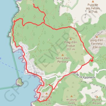 Vista de Sa Dragonera – Vista de Sa Dragonera boucle au départ de Montport GPS track, route, trail
