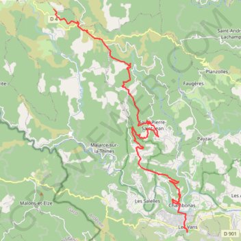 GTA4 Montselgues LesVans GPS track, route, trail